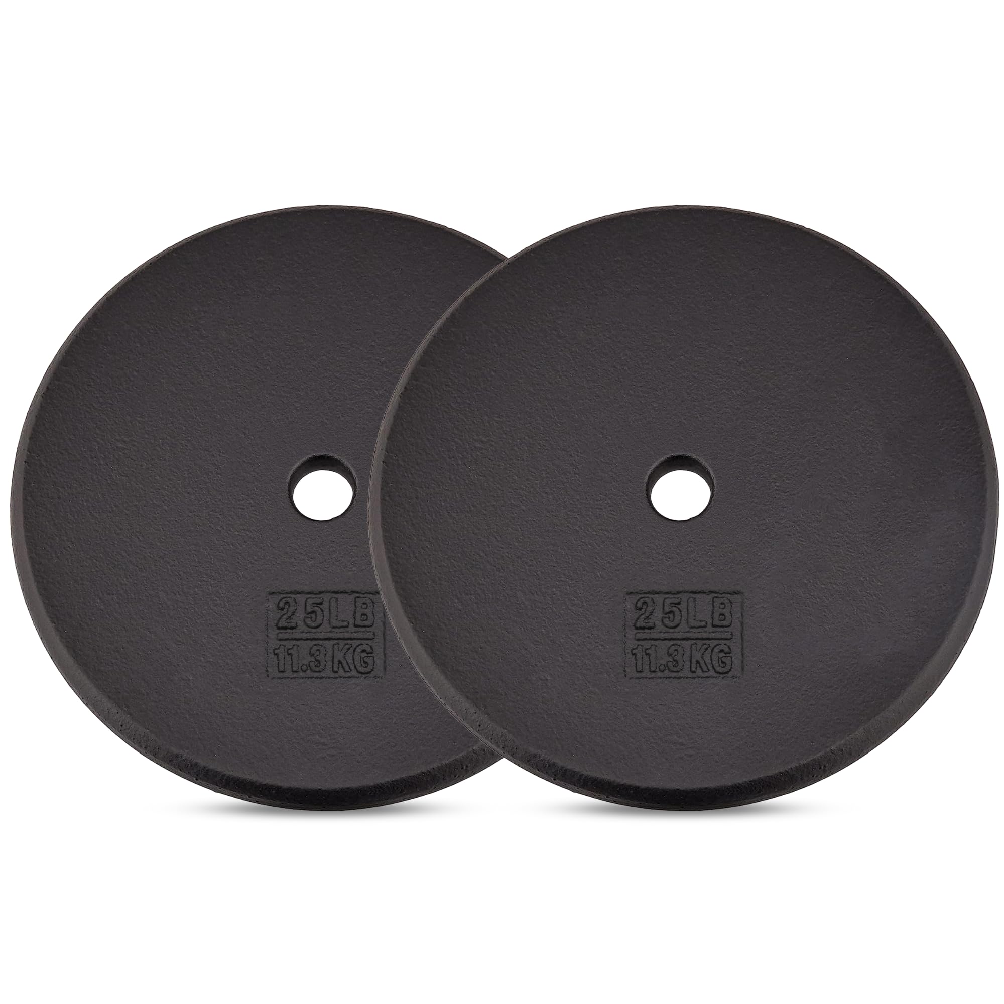 'Yes4All Standard 1'' Cast Iron Weight Plate - Ideal for Strength Training - Multiple Weight: 5LB to 25LB (Set of 2)'