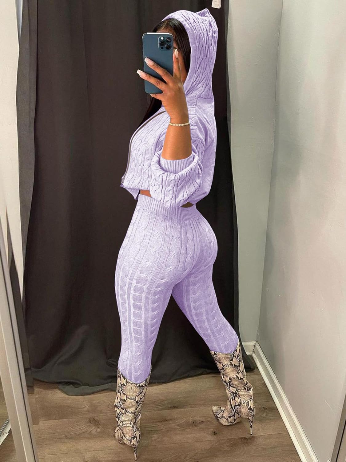 Nimsruc Knit Two Piece Outfits For Women Sweater Sets Matching Clothing - Image 5