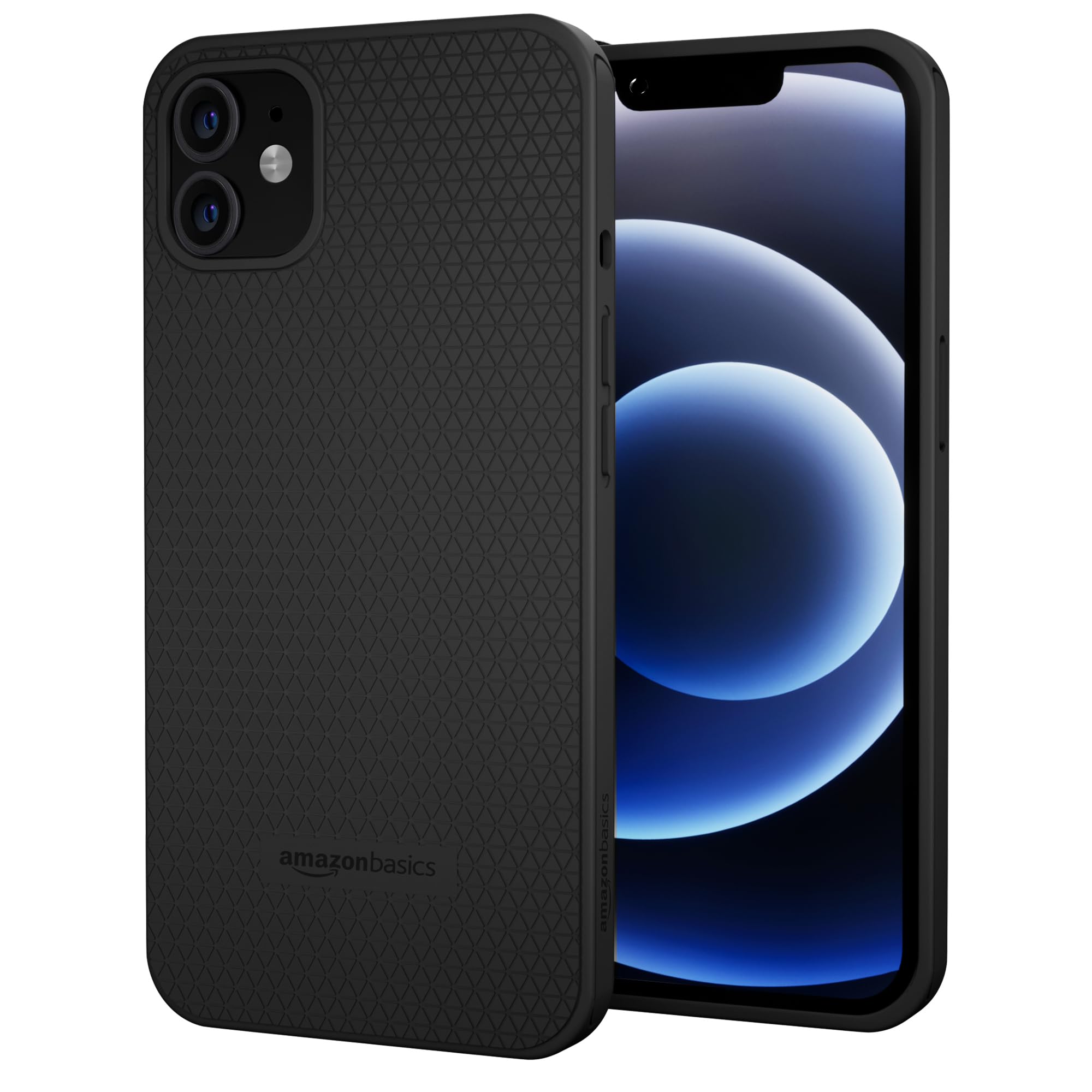 amazon basics Liquid Air Back Cover Case for iPhone 12 and iPhone 12 Pro (TPU | Matte Black)