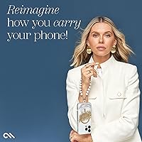 Vista 3 de Case-Mate Colgante para teléfono con cuentas de mármol - Correa antirrobo desmontable - Correa de muñeca para iPhone manos libres para mujeres