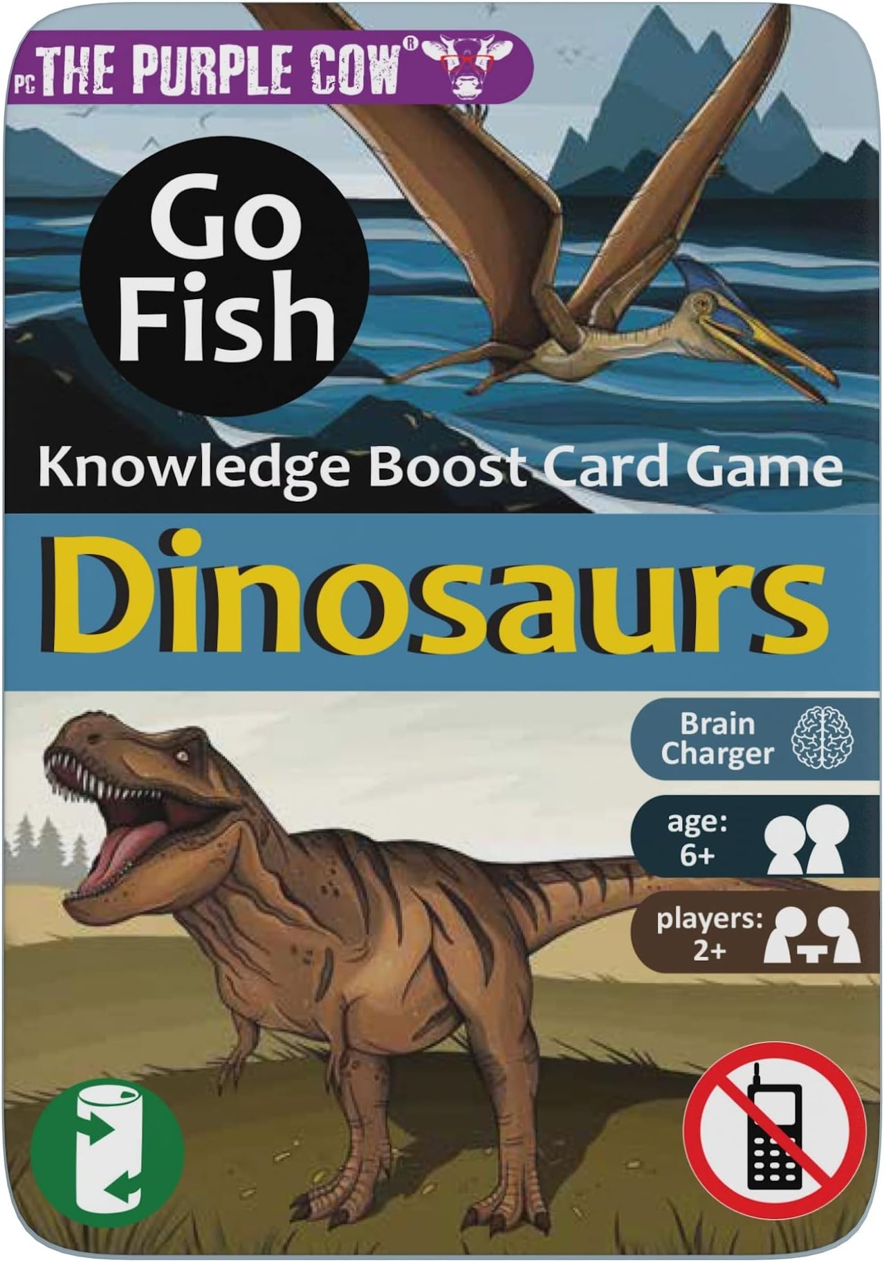 The Purple Cow Go Fish! - Dinosaurs - The Classic Card Game with a General Knowledge Boost for Kids & Families Ages 6+