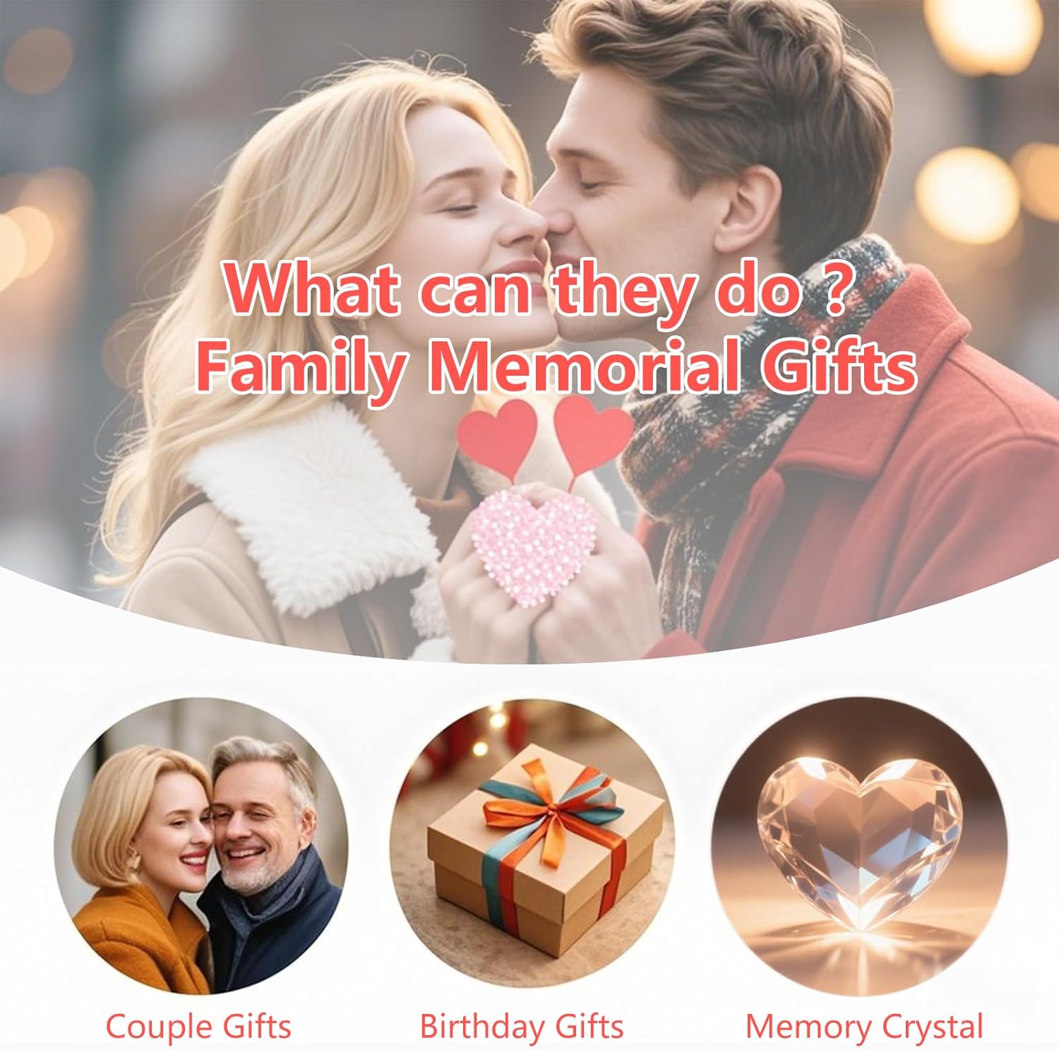 Personalized 3D Crystal Photo, Custom Laser Engraved Glass Picture Frame Gift, Great Anniversary, Birthday, Christmas, Memorial Gifts for Women, Men, Dad, Mom (Small Portrait)