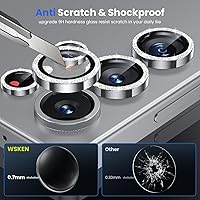 Vista 44 de WSKEN for Samsung Galaxy S24 Ultra Camera Lens Protector, Ultra Thin Scratch Resistant 9H Tempered Glass with Aluminum Metal Circle Camera Screen