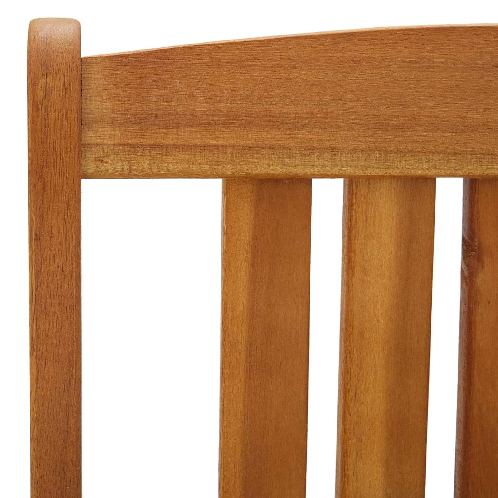 Juego de 4 Sillas de Jardín, Silla Apilable Terreza Exterior de Madera, Sillón de Comedor con Reposabrazos y Respaldo Alto