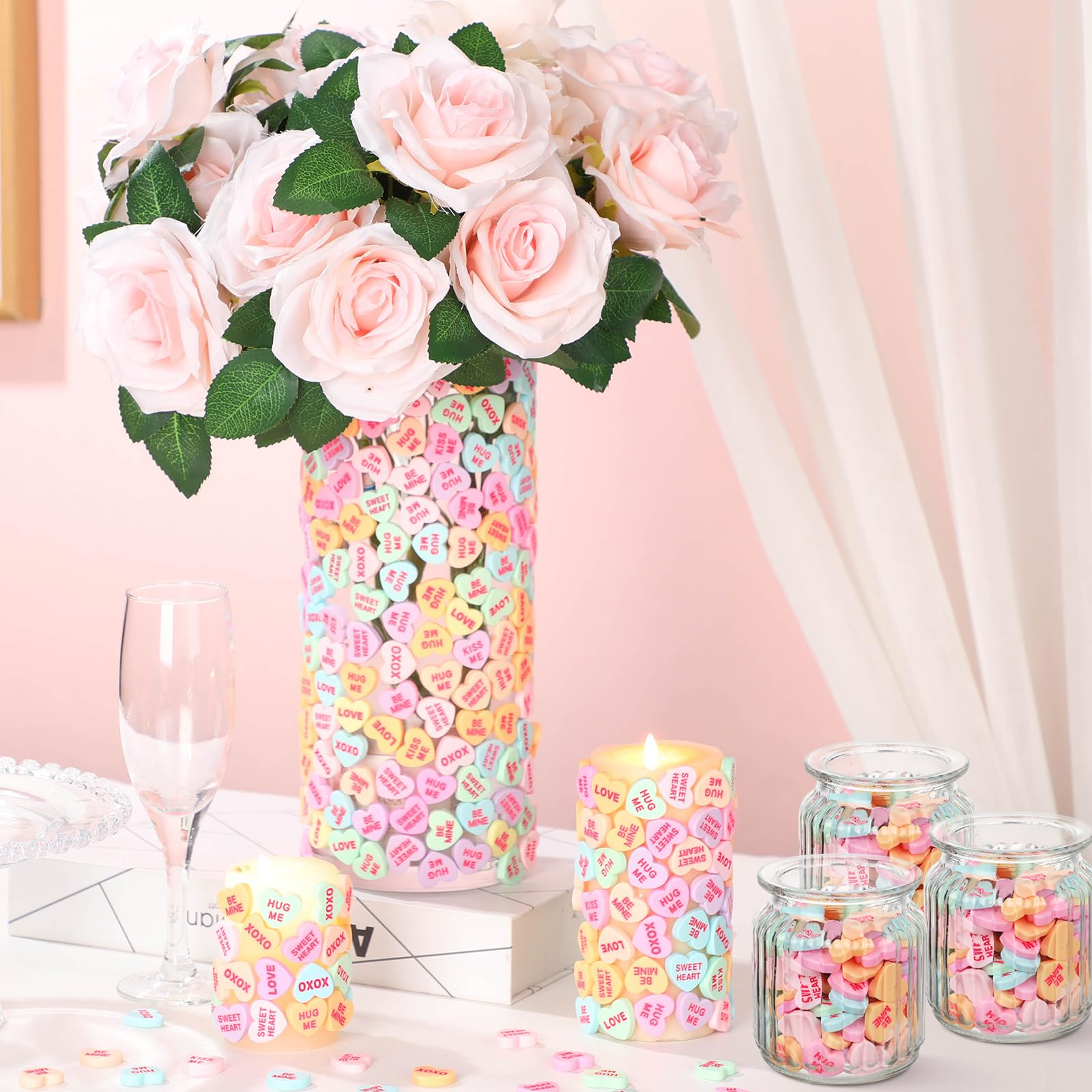 Amazon.com: WinnerWhy 100 Pcs Conversation Hearts Vase Filler