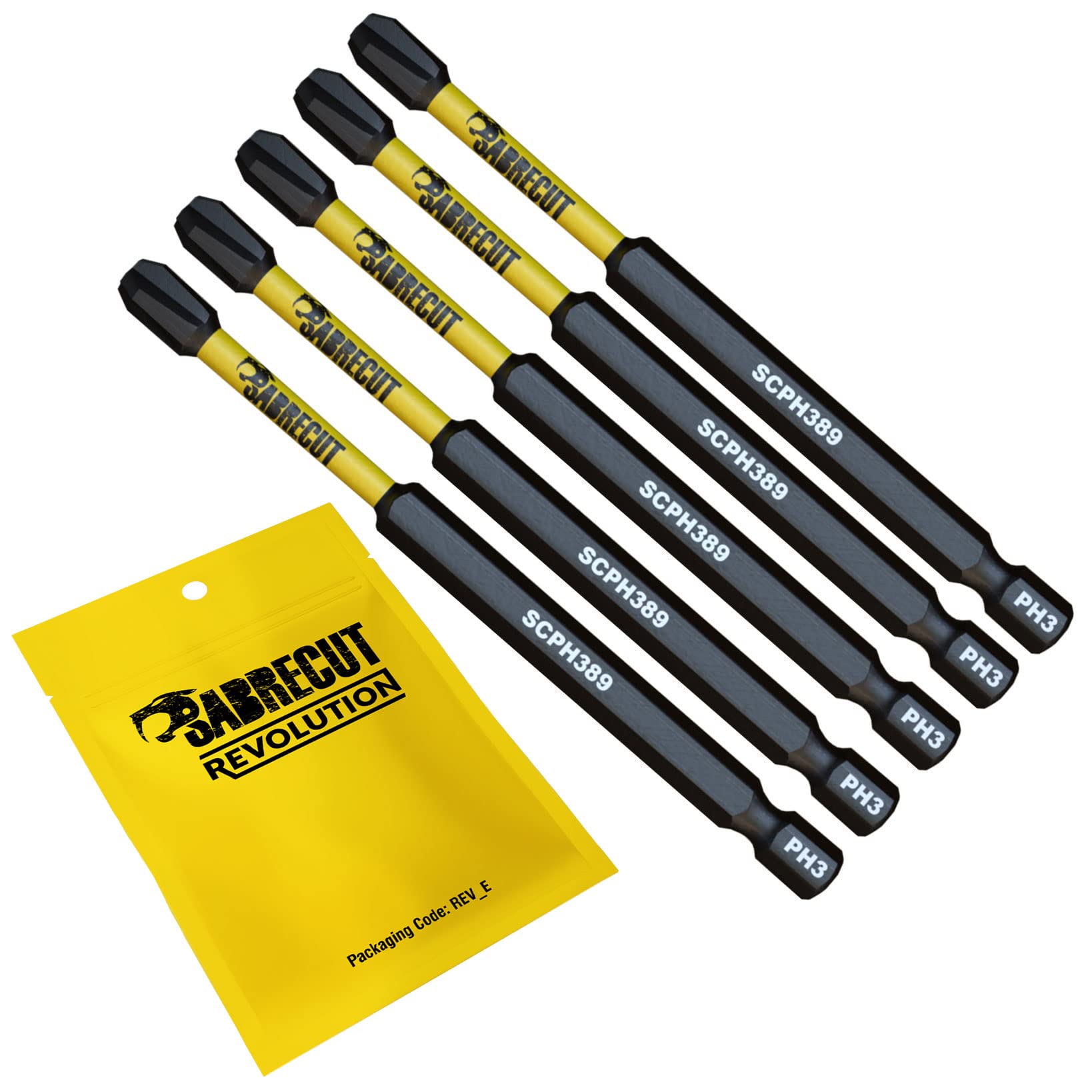 SabreCut Impact Bits PH3 89mm x 5 - Milwaukee DeWalt Professional