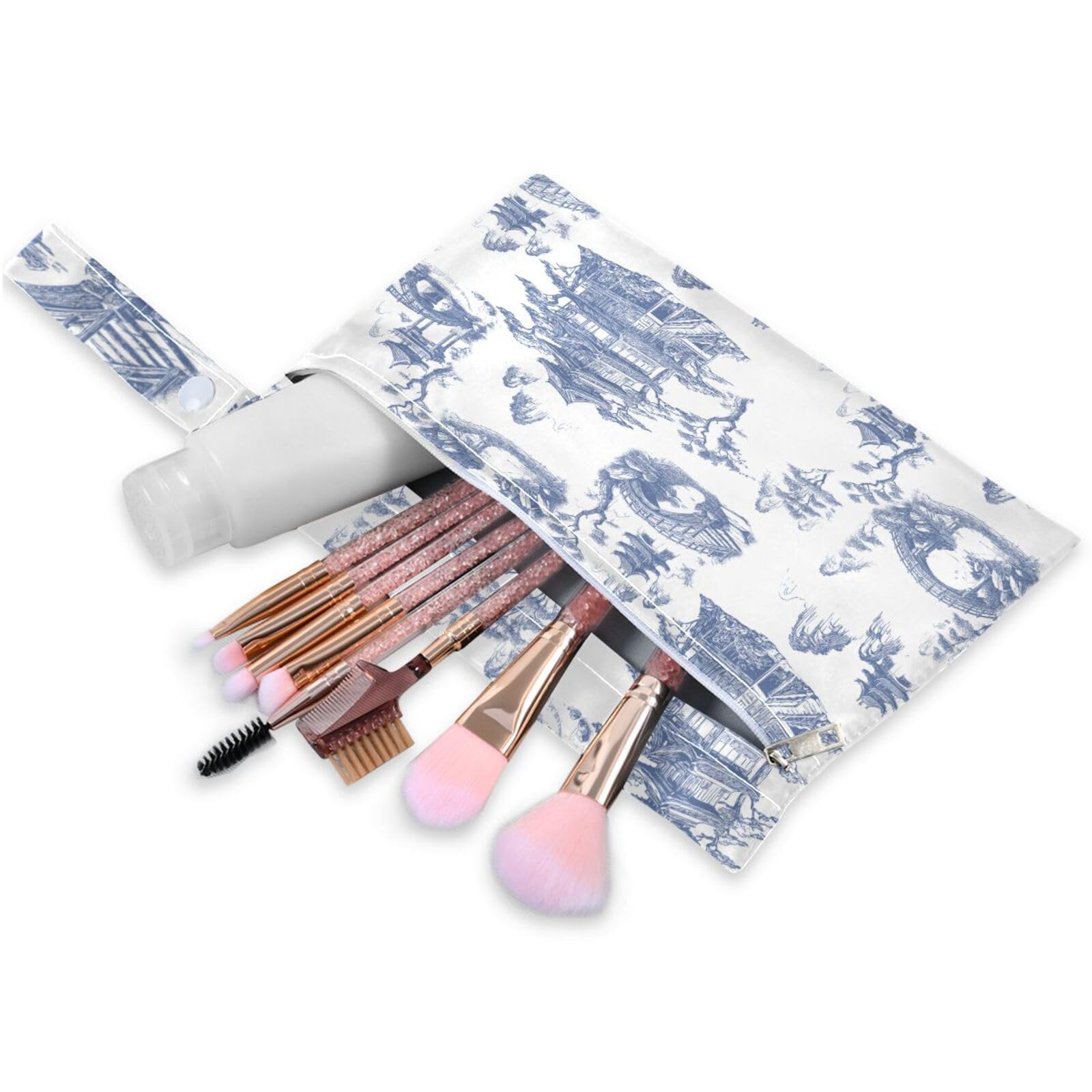 susiyo 2 Pcs Wet Dry Bag Chinoiserie Landscapes Waterproof Reusable Baby Cloth Diaper Wet Bags with 2 Zipper Pockets for Breast Pump Parts Travel Beach Pool Gym Yoga Swimsuits Wet Clothes