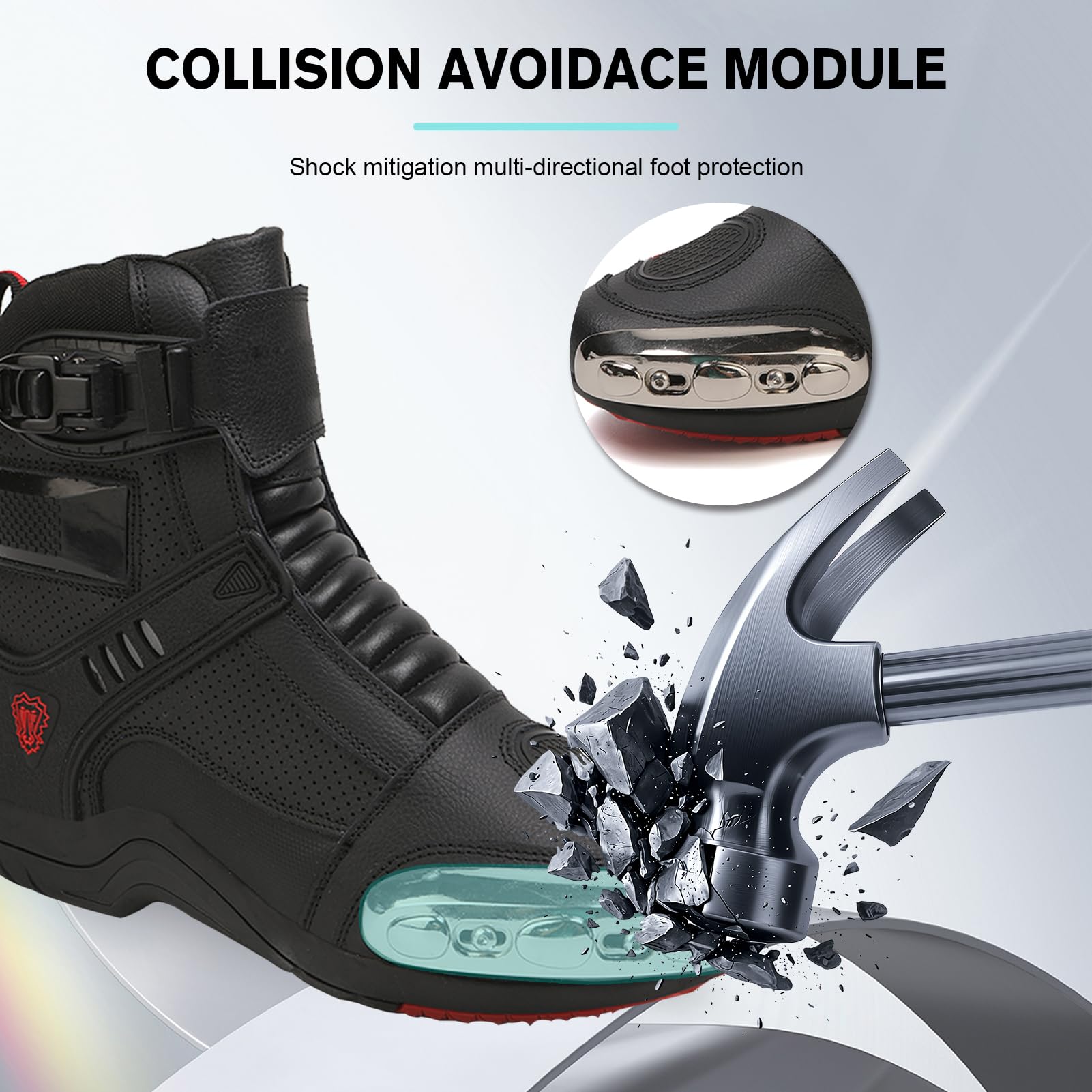 Botas Moto Hombre Zapatos De Motocicleta para Hombres,Zapatillas De Moto Hombre Antideslizantes,Transpirables Botas De Motorista Casuales De Calle