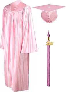 GraduationMall Shiny Graduation Cap and Gown with 2026 Tassel for High School and Bachelor