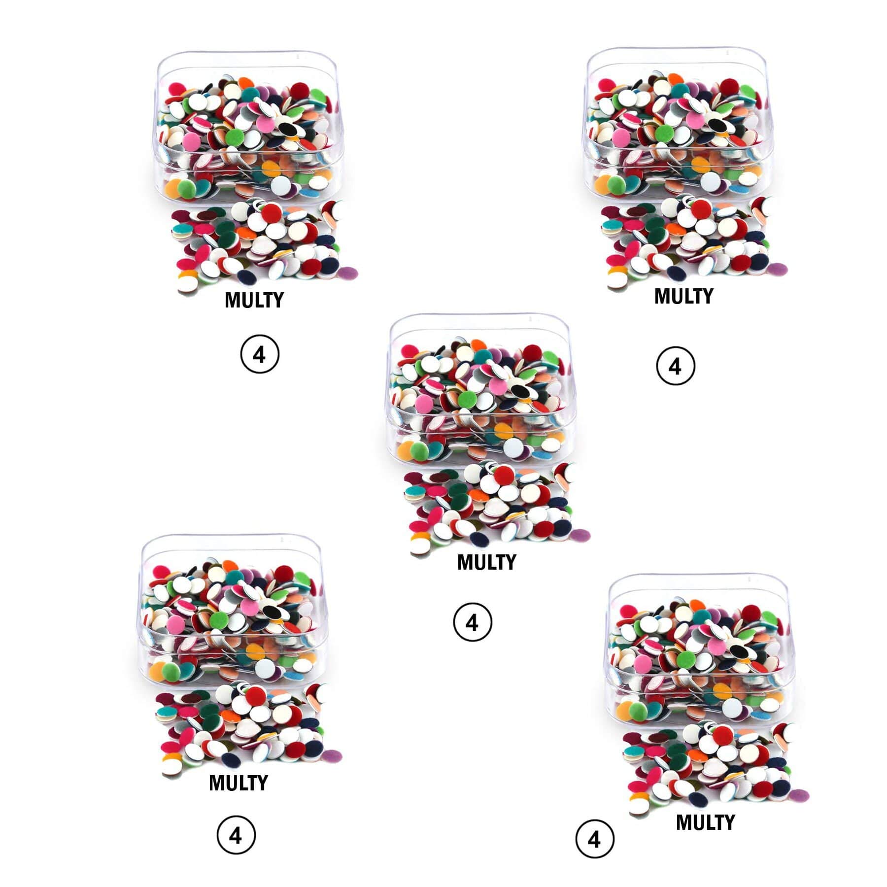 Shree Radhe Wedding EmporiumTikali/Plain Multi Bindi/Kumkum/Tilak Sticker Bindi Multi (No.-4) (Set Of 5 Pcs)