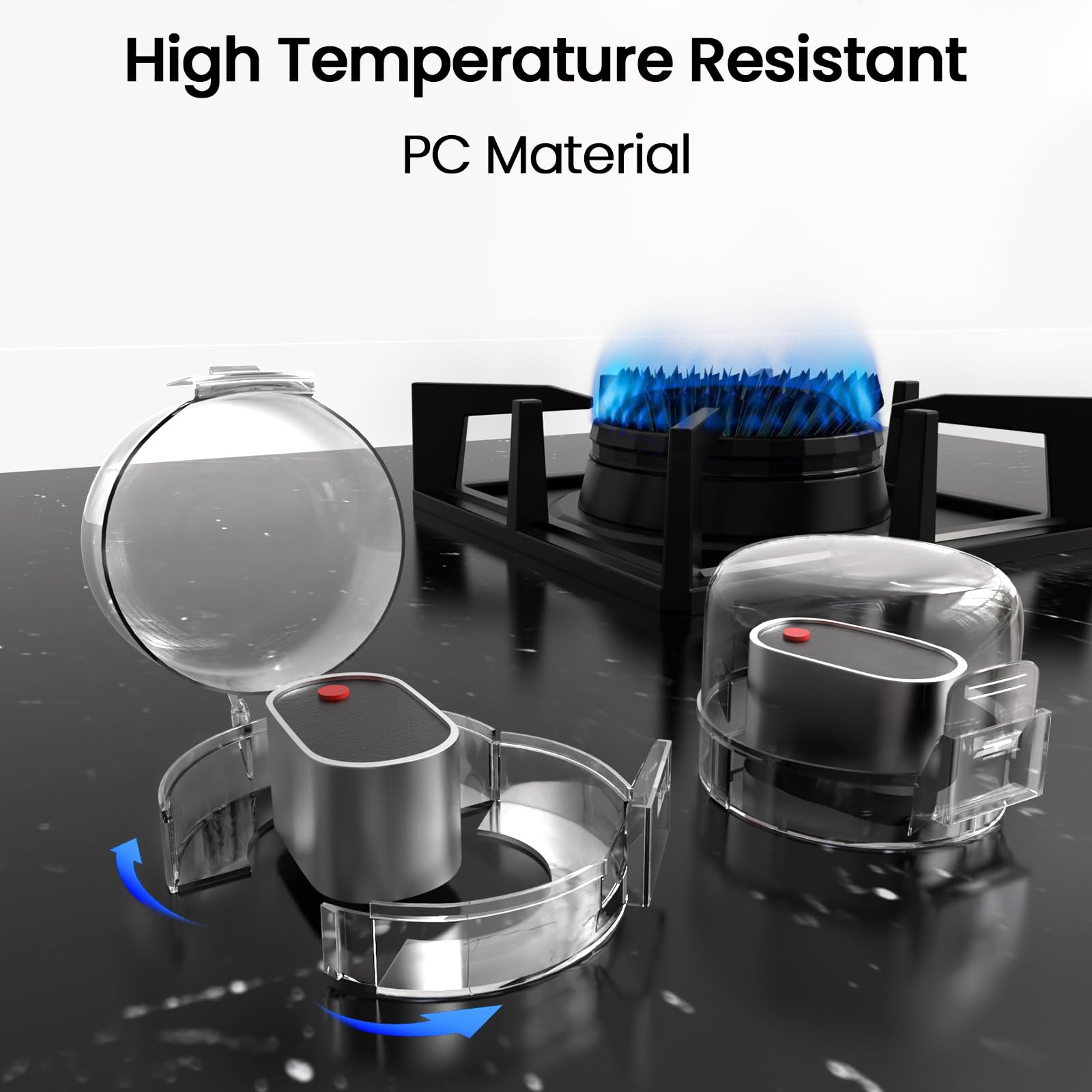 Fundas de seguridad para perillas de estufa, a prueba de niños, para horno y estufa de gas, para seguridad infantil, resistentes al calor, visión clara, fácil instalación, cerraduras de horno de