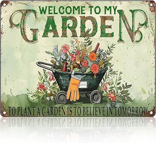 Miniatura 9 de macago Letrero de metal divertido con texto en inglés "I See Trees of Green Red Rose Retro Tin Sign, 8 x 12" Jardín 2,Jardín 1,Jardín 10,Jardín