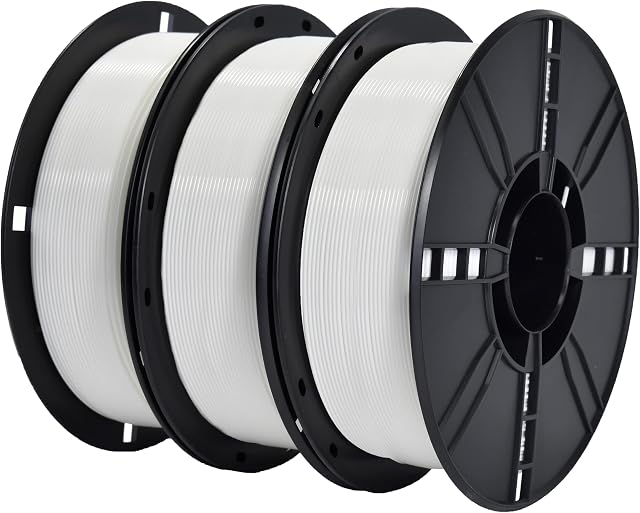 iBOSS PLA + filament 1,75 mm, biały, filament PLA Plus, 3 kg, Reel PLA+, tolerancja dokładności +/- 0,02 mm, do drukarek 3D i długopisów 3D