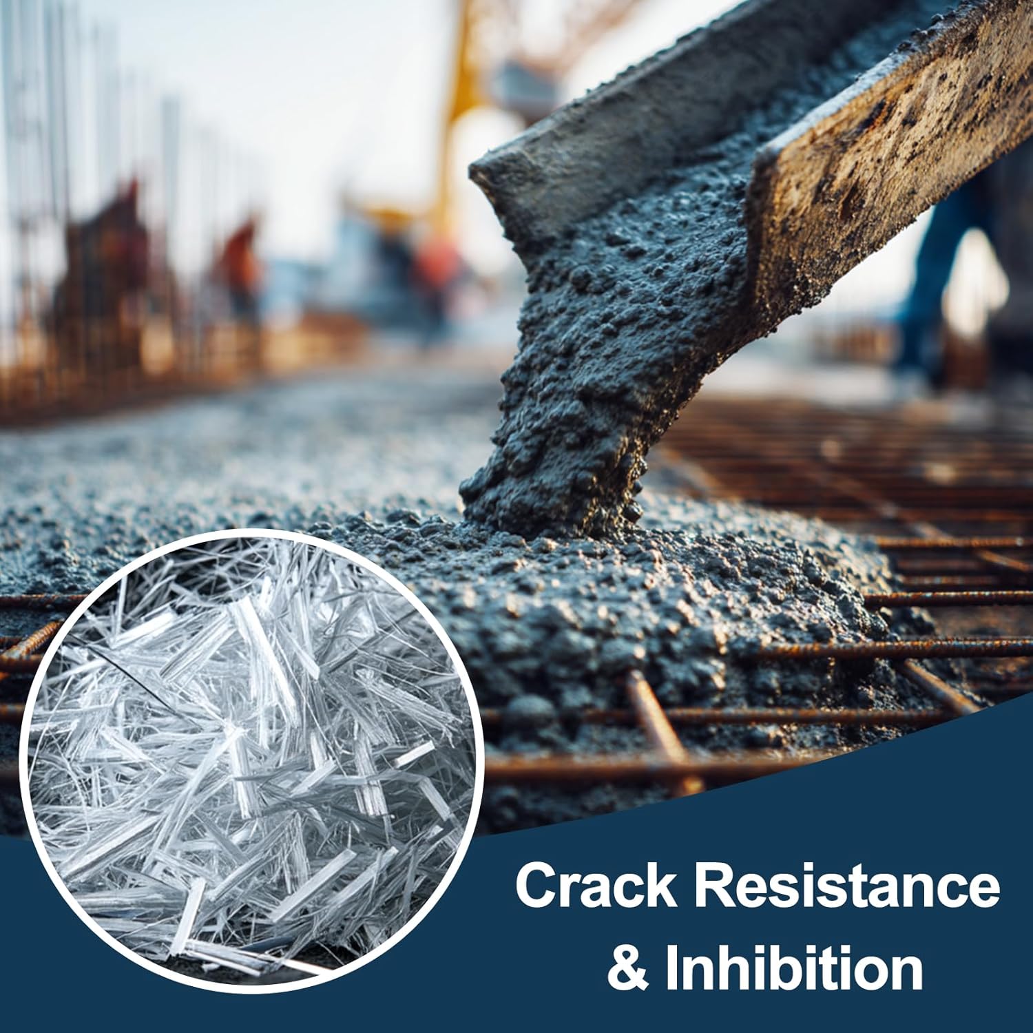Fiberglass for Concrete Cement Fiber Additive, Chopped Strand Mortar Reinforcement, Concrete Countertop Forms (White, 5LB)