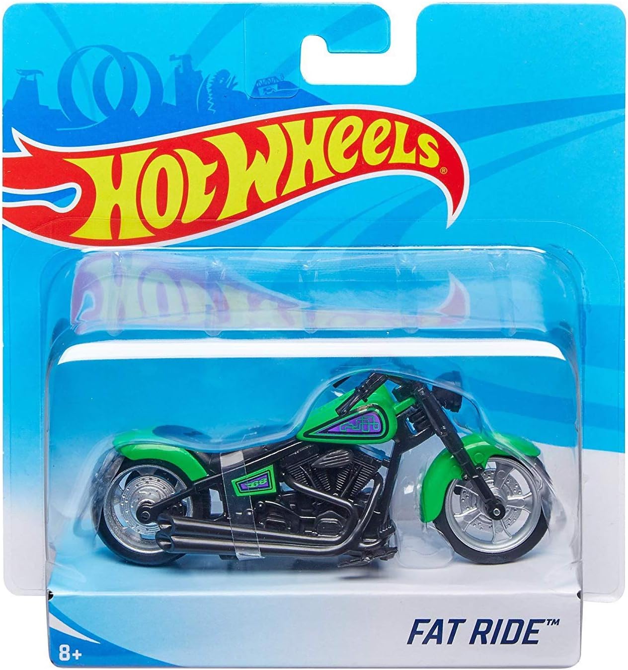 Hot Wheels Street Power Green Fat Ride Motorcycle