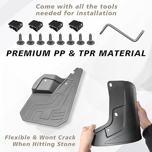 Miniatura 3 de Para 2023 Colorado Mud Flaps sin guardabarros delantero y trasero, no requiere perforación, compatible con Chevy Colorado sin Fender Flare 2023 2024