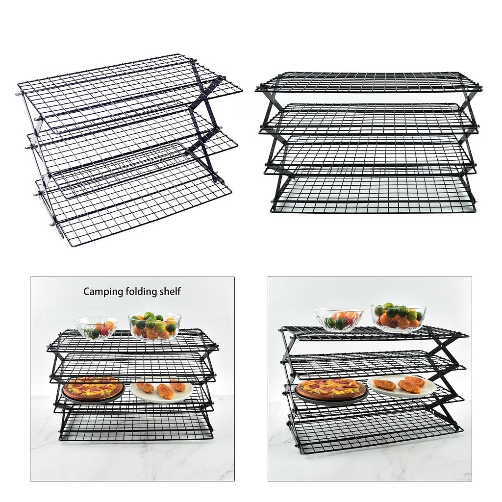 Verstellbares, faltbares Abtropfgestell zum Backen, Grillen, Outdoor-Event, Eisenständer