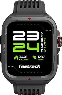 FastrackFastrack Active Rugged Smartwatch with 1.83" UltraVU HD Display|SingleSync BT Calling|Functional Crown|100+ Sports Modes|AI Coach|Auto Multisport Recognition|AI Voice Assistant|24x7 Health Suite|IP68
