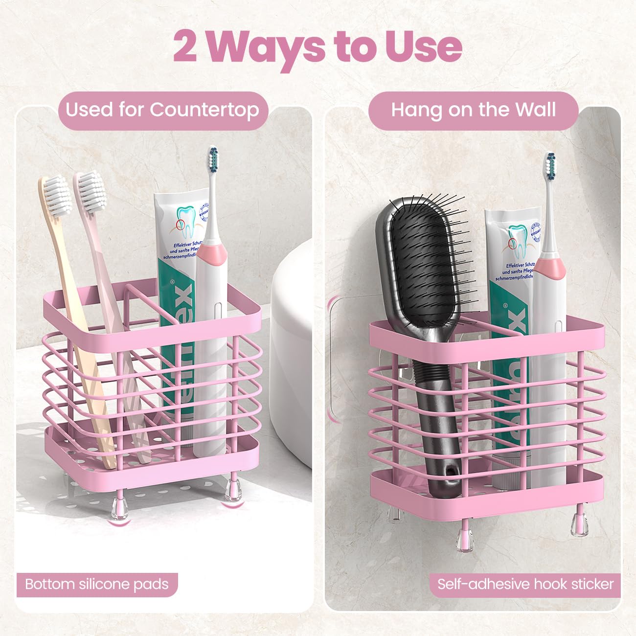 Luxspire Toothbrush Holders for Bathroom Stainless Steel Electric Toothbrush Holder Wall Mounted - Image 2