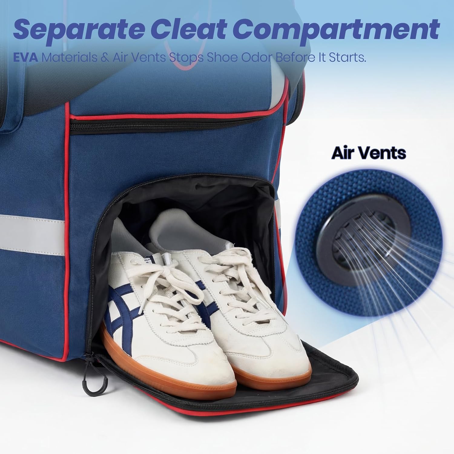 Fanwoli Rolling Baseball Bag with Wheels, Large Softball Catchers Gear Bags for 4 Bats (Fits Up To 32), Separate Shoe Compartment, Safety Reflective Strip, Fence Hook, Portable Bag for Youth & Adult