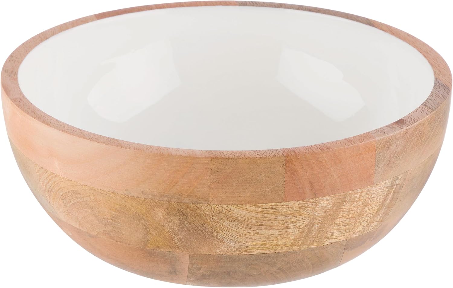 Classic Cuisine Mango Wood Bowl, Decorative Serving Dish, 10” x 10” x 3.88”