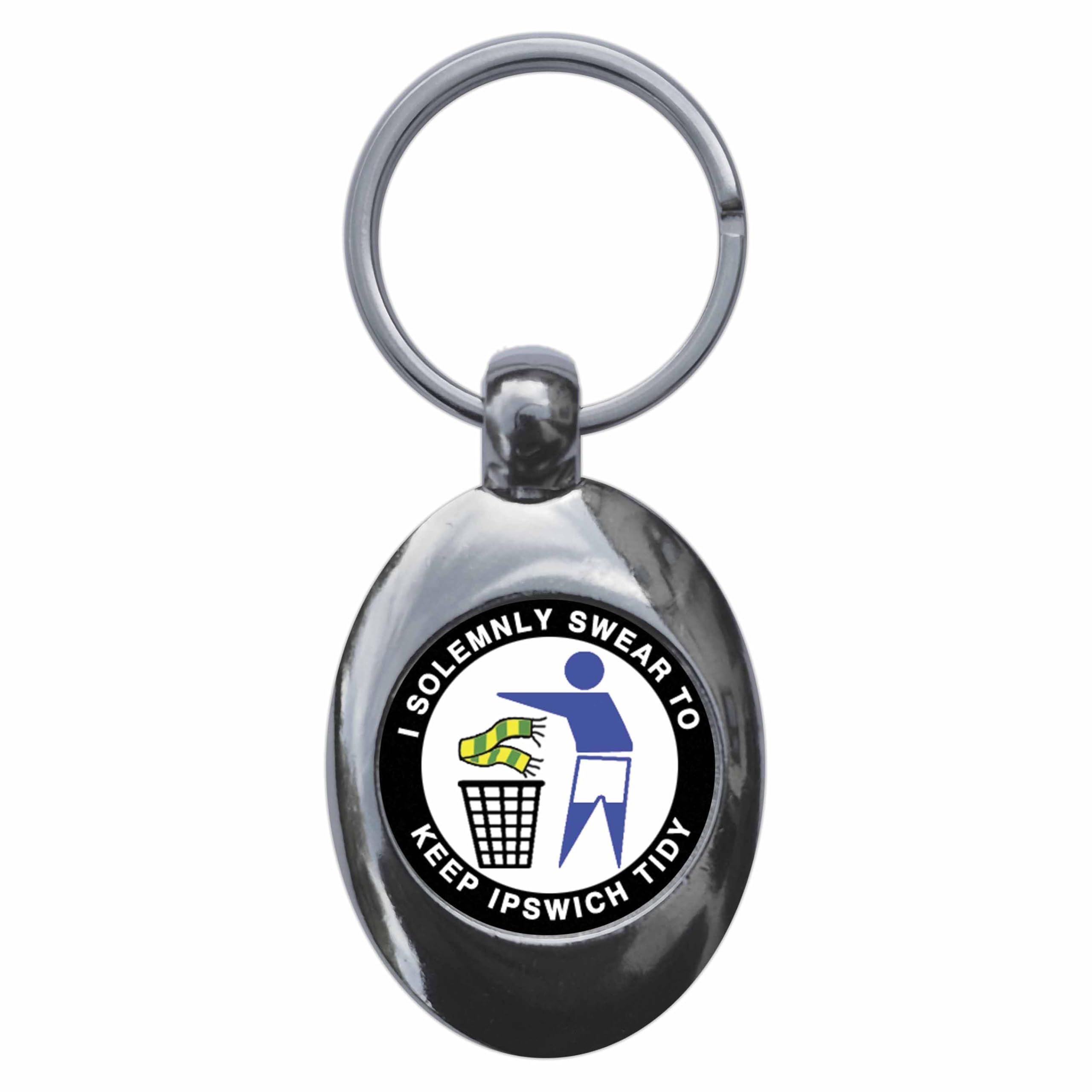 Ozorath I Solemnly Swear To Keep Ipswich Tidy Keyring Keychain Key Ring Chain With Trolley Coin