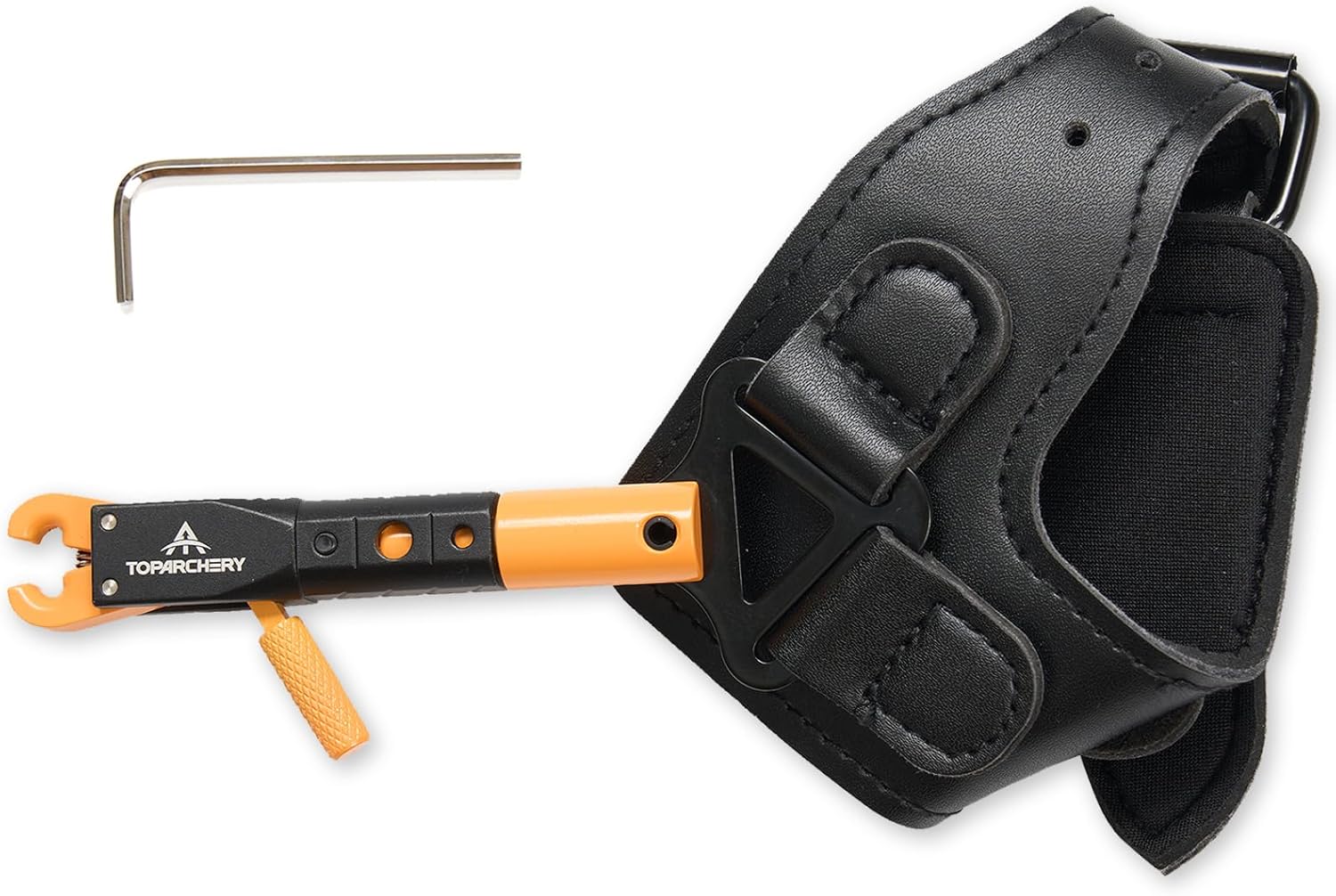TOPARCHERY Archery Compound Bow Release Aids Trigger with 360° Rotating Caliper，Adjustable Length