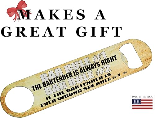 Miniatura 4 de Divertido barman reglas abrebotellas, regalo resistente para hombres, amigos, bar, beber, broma