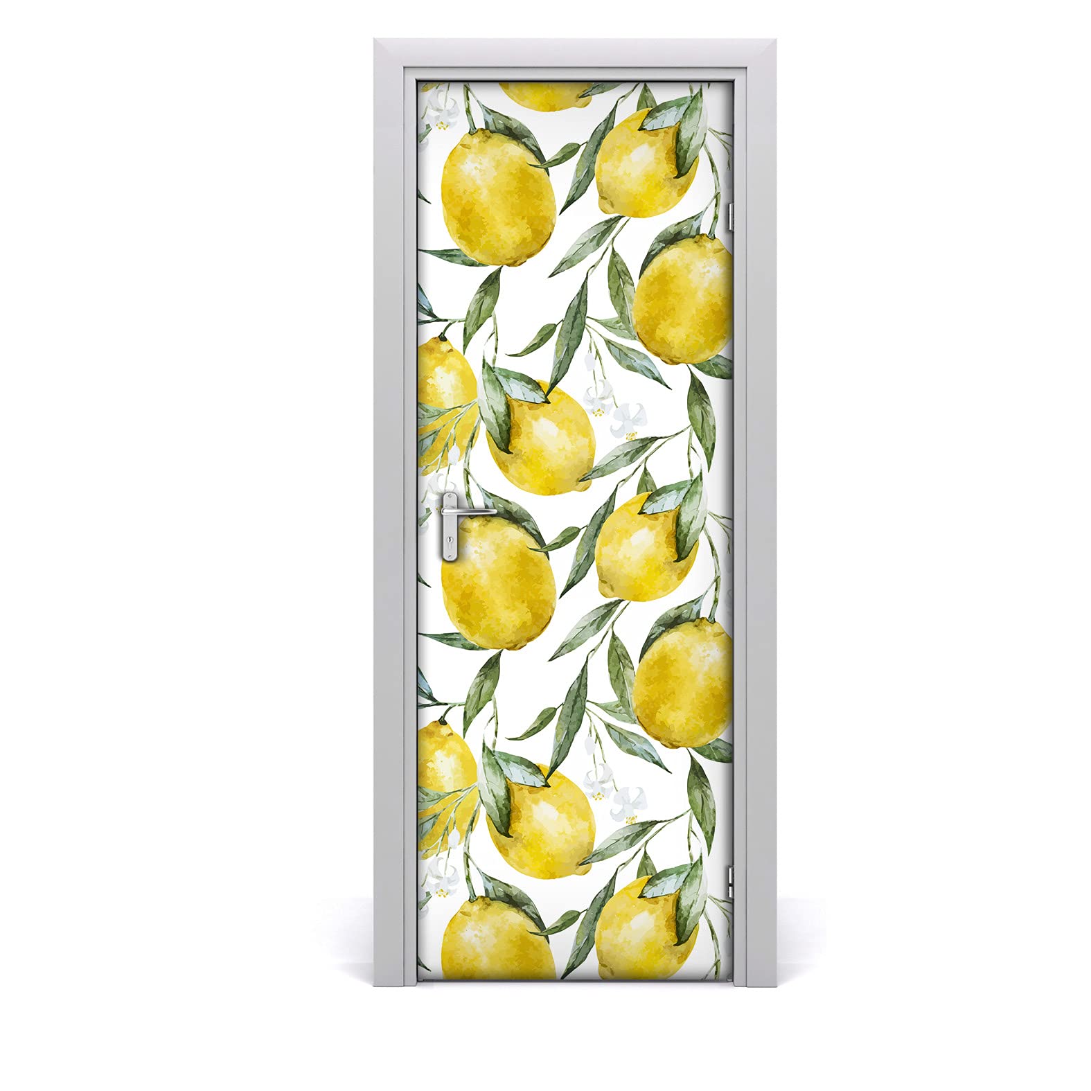 Papier Peint Sur La Porte Imperméable Citrons Décoration Murale Premium 85x200
