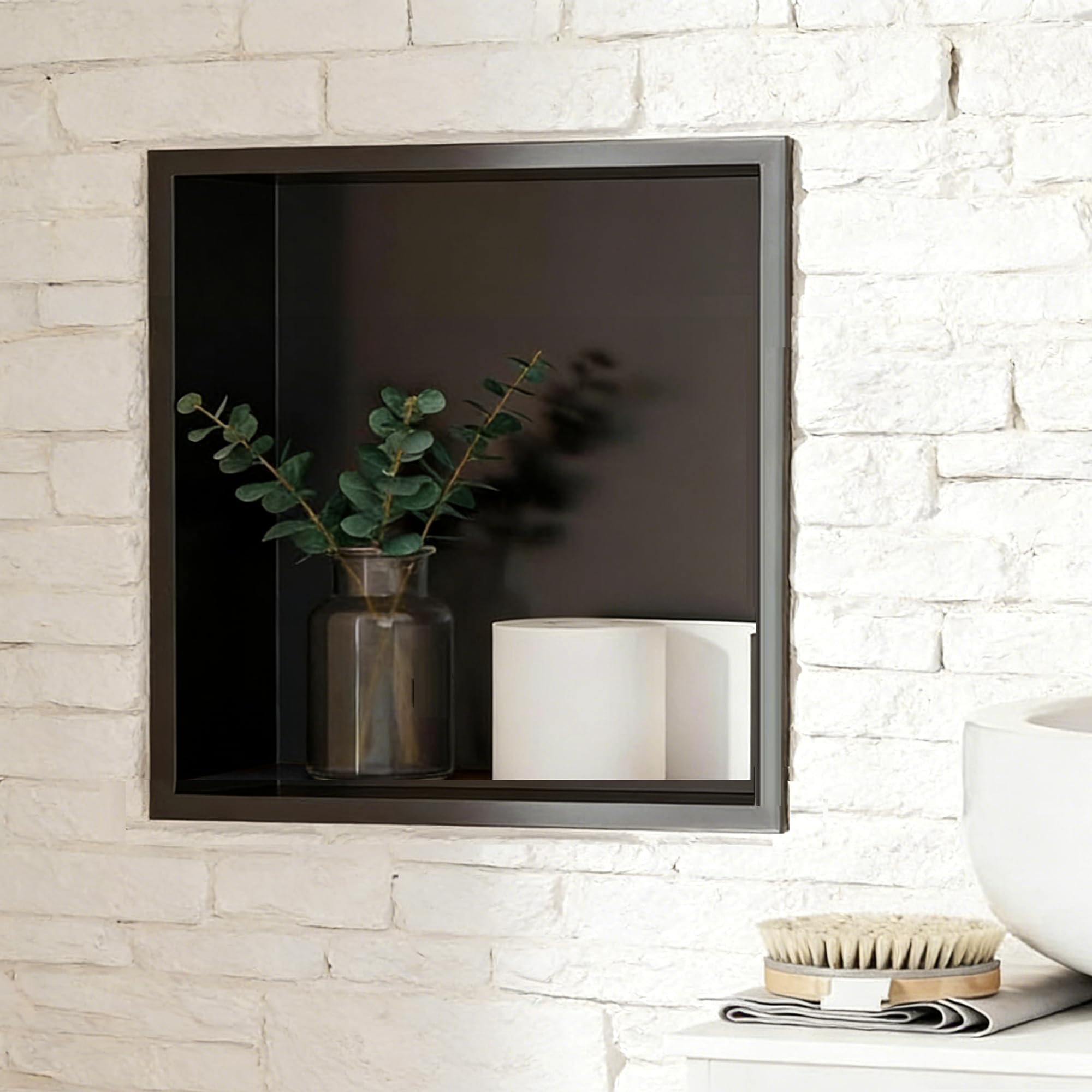 Image secondaire de Niche Murale Douche en Acier Inoxydable - 32x32 cm - Économie d'Espace