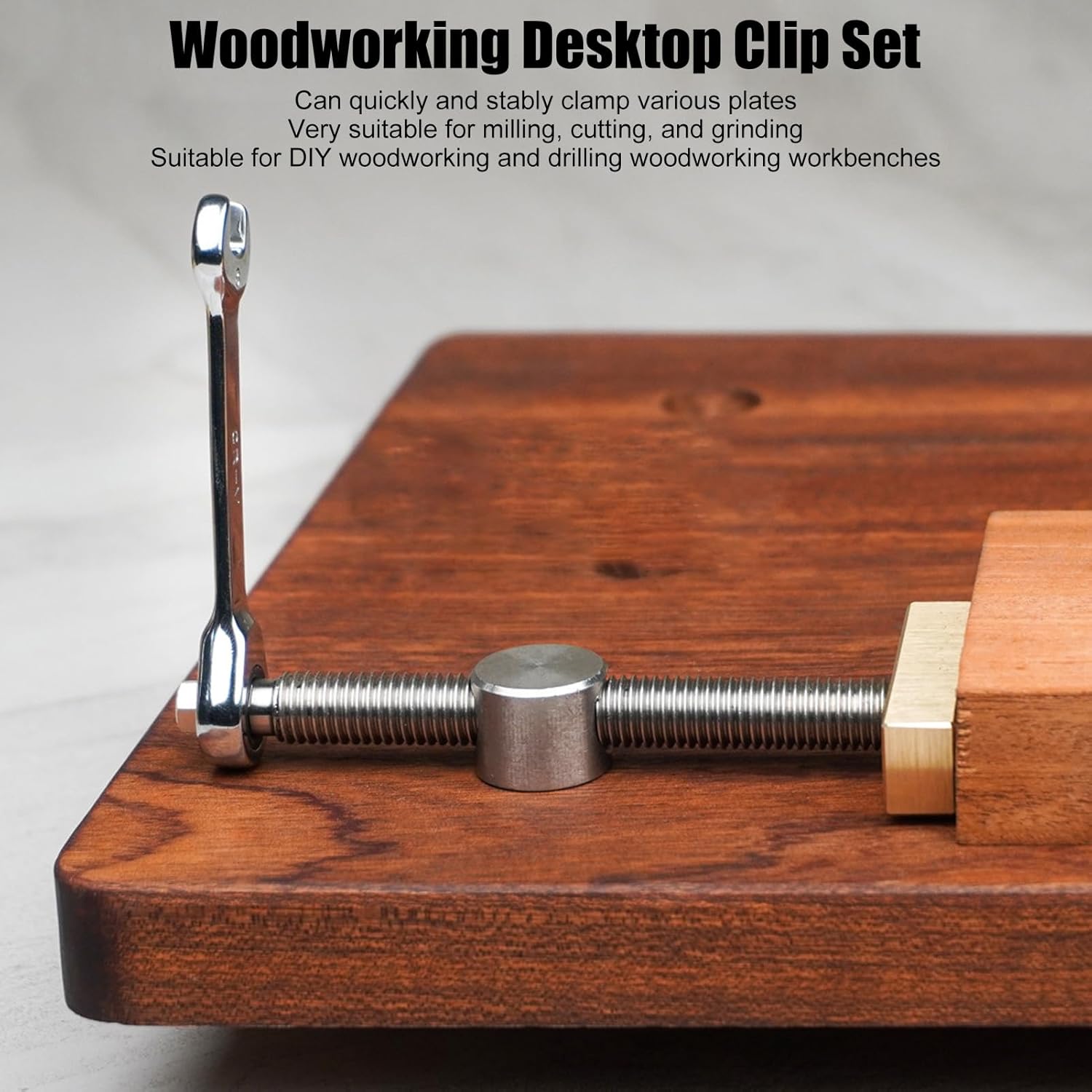 19mm Bench Dog Clamp, Stainless Steel Brass Woodworking Desktop Clip, Workbench Fast Fixed Clip for Carpenter Tool (Red)