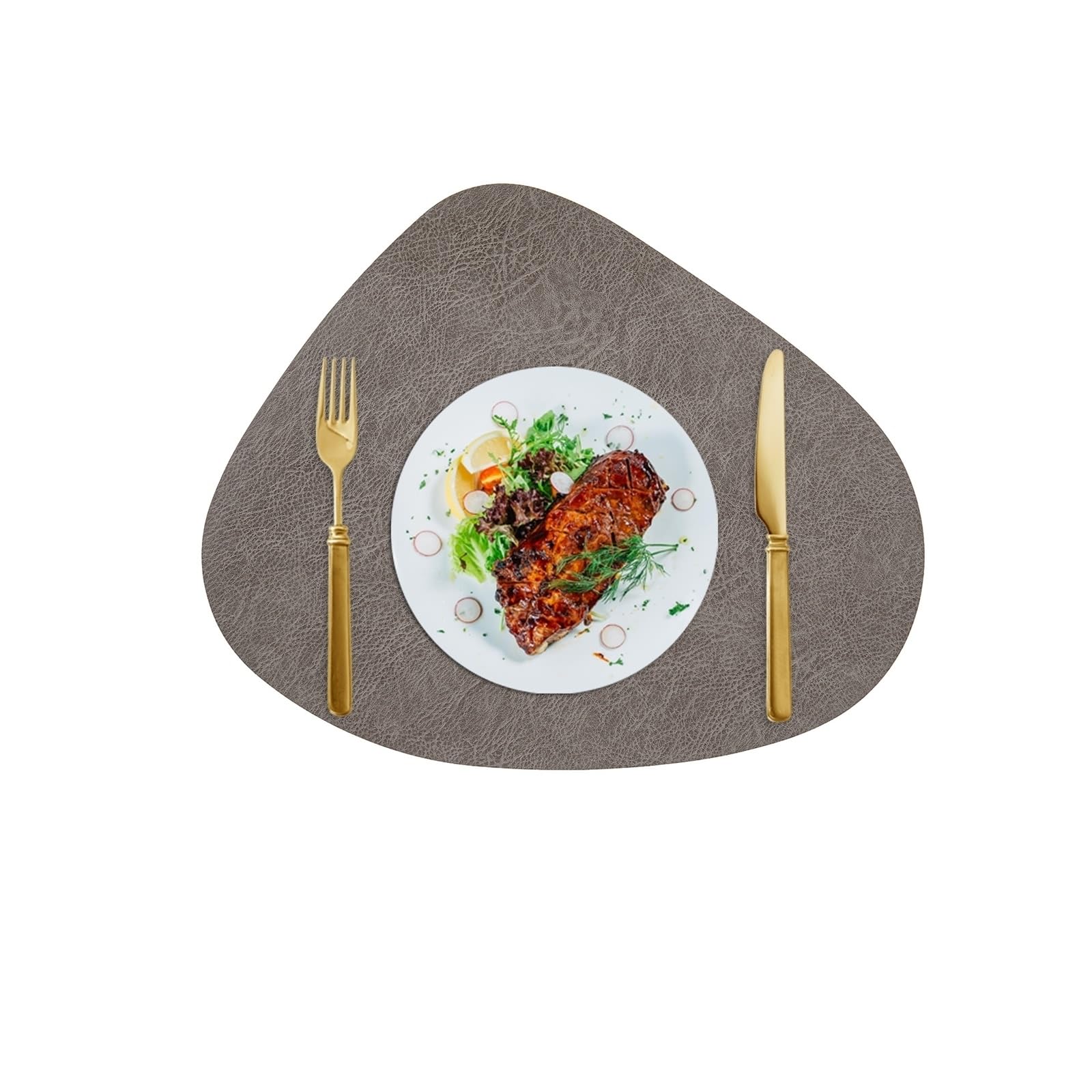 Set de table lavable anti-tache en cuir synthétique uni 34x42,5 cm