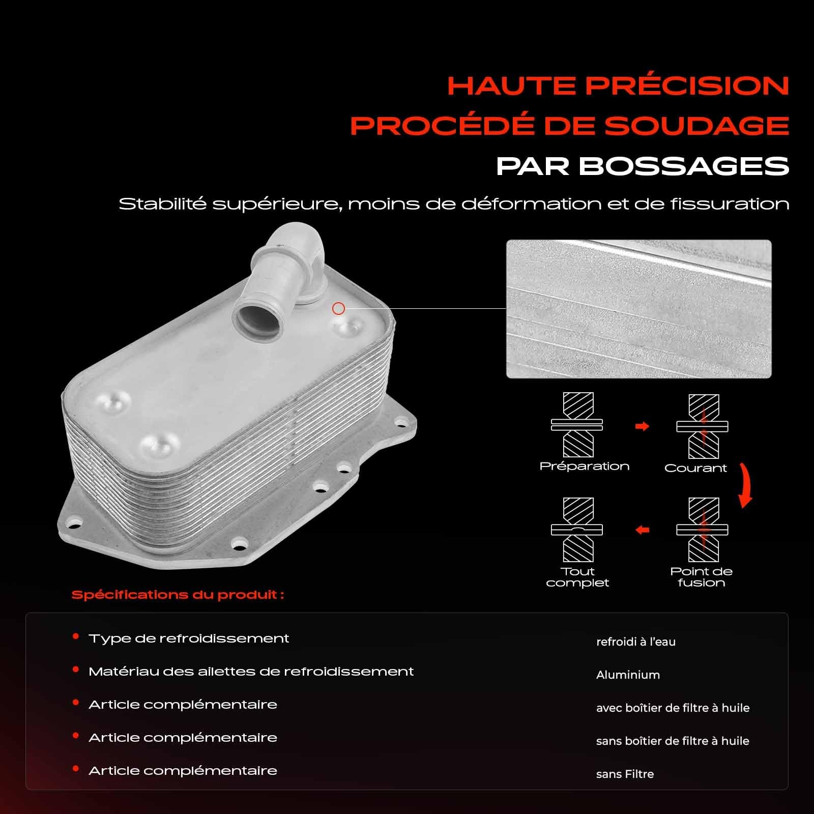 Frankberg Huile moteur du refroidisseur d'huile V40602107 | Compatible avec: Astra J Berline, Cruze Station Wagon J308, Astra J P10, Cruze Hatchback J305, Cruze J300