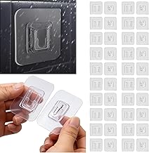 20 Pairs Double-Sided Adhesive Wall Hooks, 5.7CM x 5.7CM Seamless Mother-in-Law Buckle, Clasp Punch Free Wall Mounted Accessories, Waterproof Transparent Wall Sticking Hook for Bathroom, Kitchen, Offi
