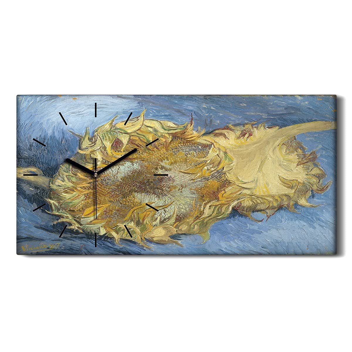 Horloge sur Toile 60x30cm Art Mural Salon Décoration Image Moderne