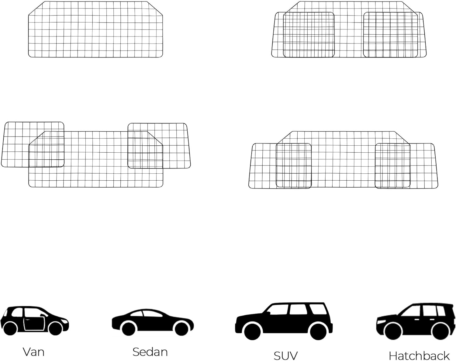 FEANDREA Dog Car Barrier, Adjustable Pet Barrier for SUVs, Van, Vehicles, Mesh Headrest Pet Guard , Black UPDB001B01 : Pet Supplies