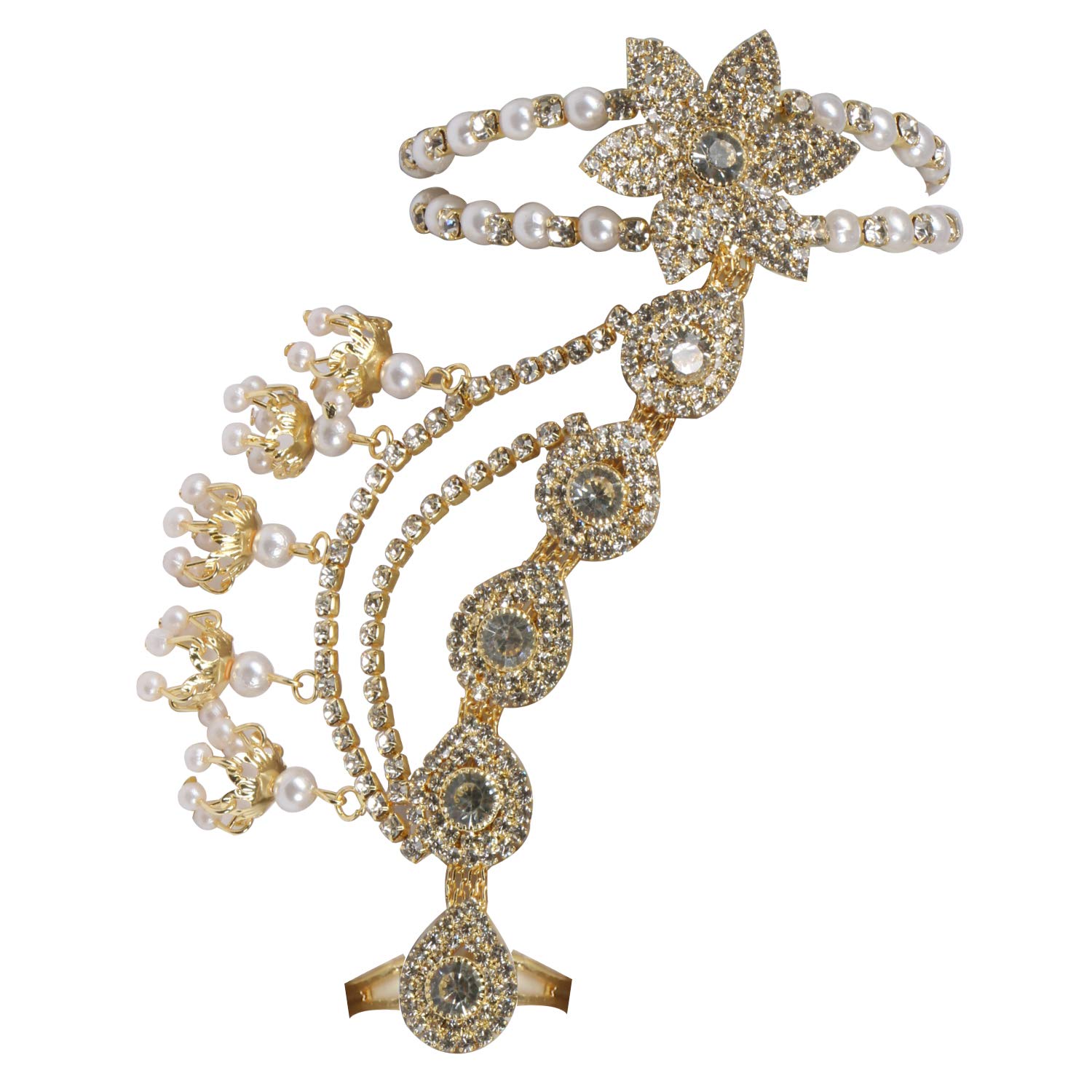 Womensky Free Size Sliver Plated Pearls Tassels Hath Phool/Hand Thong/Crystal Bracelet with Finger Ring for Women & Girls Wear on Wedding and Occasions (White) (B07NQ841X1) Amazon Price History, Amazon Price Tracker