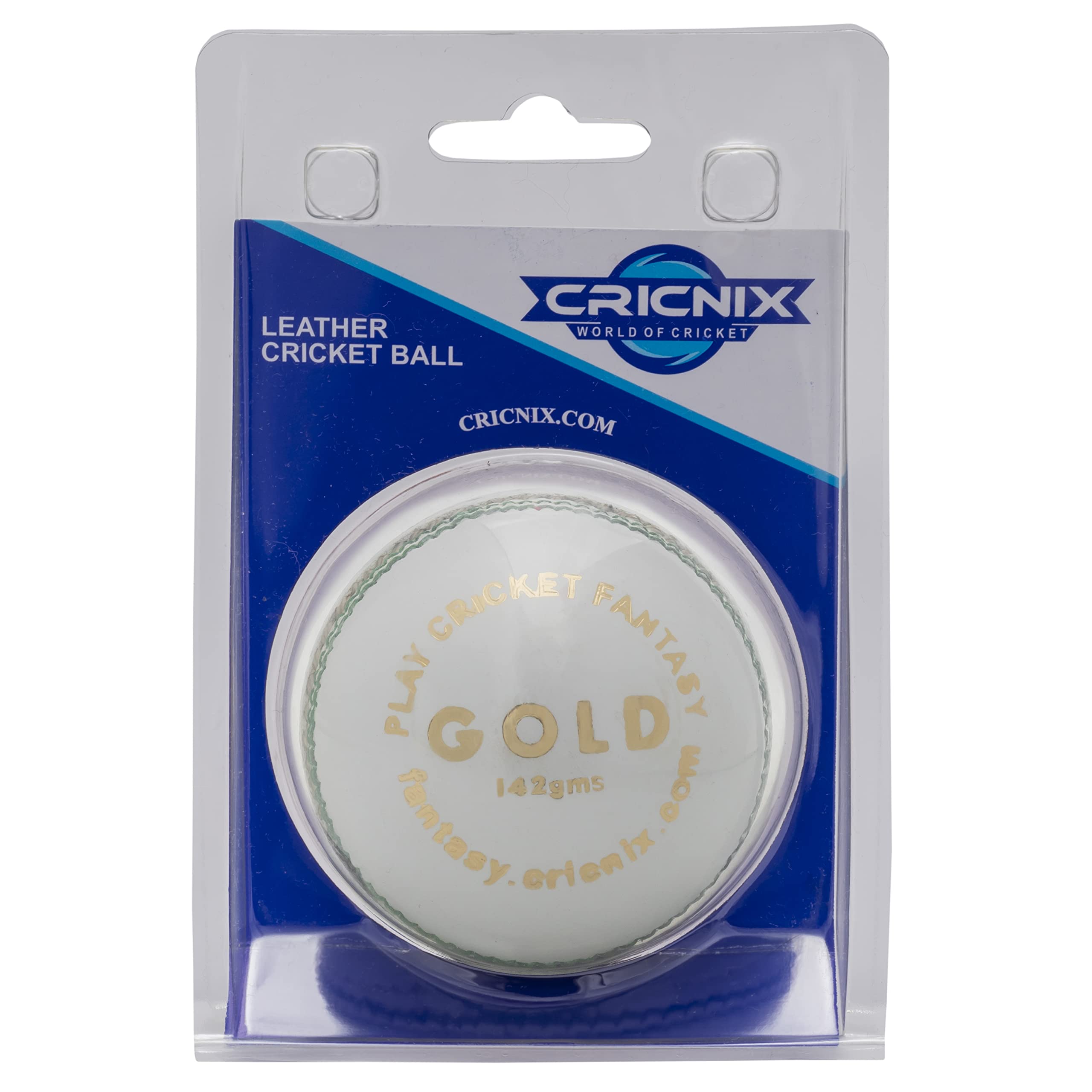 Cricnix Cricket Ball Gold White Leather 5oz (1-Pack) for Practice or Training
