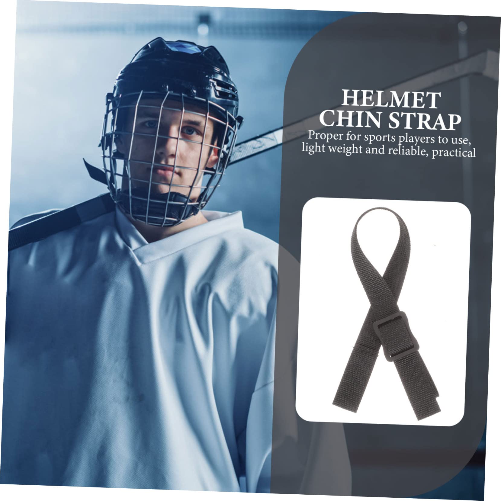 POPETPOP Casco de Hockey de sujeción mentón reemplazo de Hockey Titular Chin Strap Correa de Barbilla Kit de reparación de Casco de Hockey Accesorio de Hockey poliéster Black