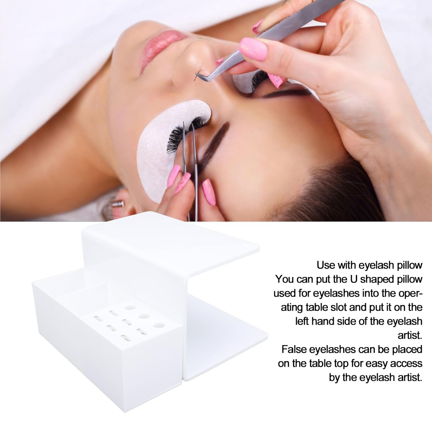 Acrylic Eyelash Extension Training Stand Salon Professional Shelf Organizer Beauty Cosmetic Display Cases Eyelash Grafting Pillow Rack Essential Tool for Practice School