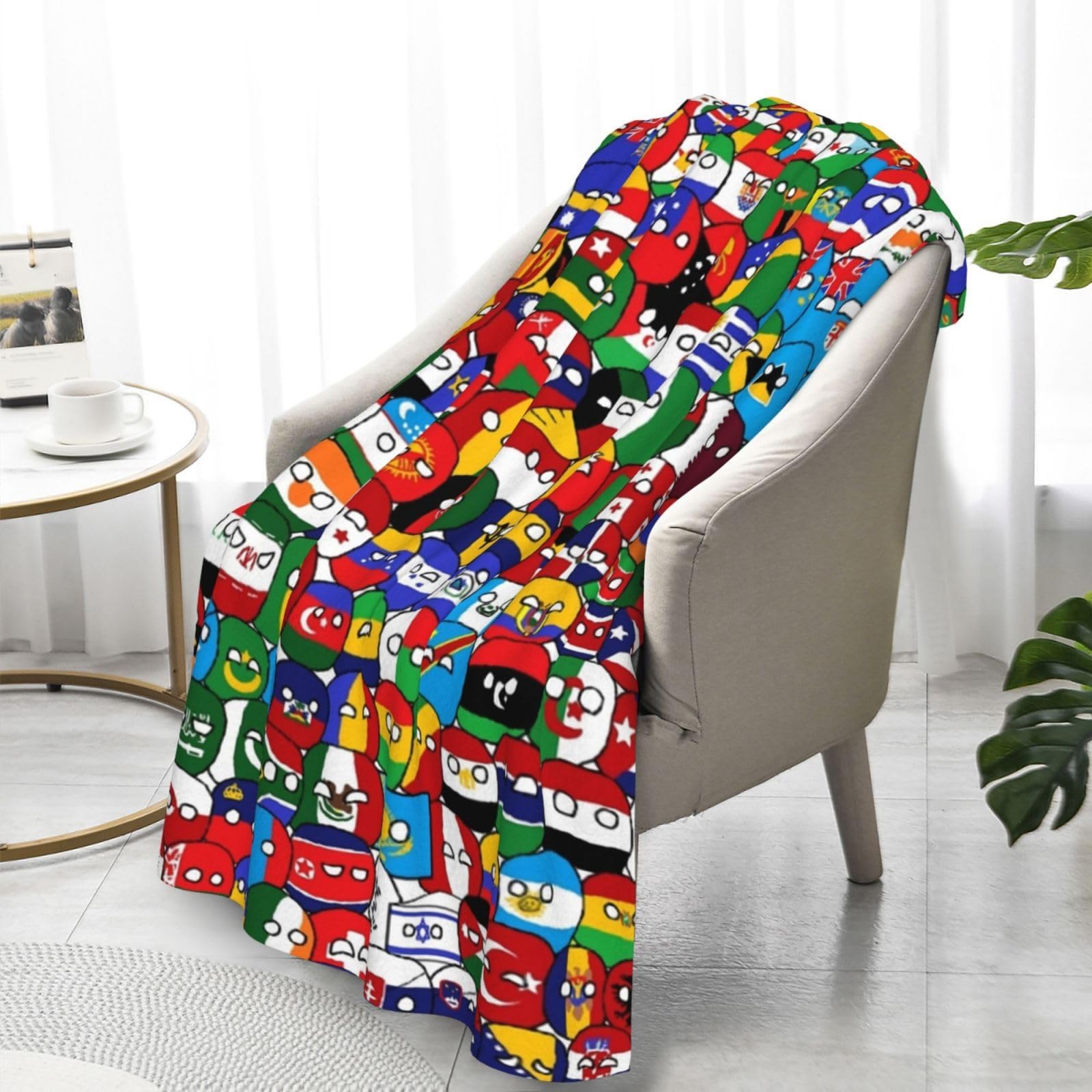 Countryball Polandball Throw Blanket 60"x50" Flannel Fleece Soft Cozy Lightweight Microfiber Blanket All Season Plush Throw Blanket for Couch Bed Sofa