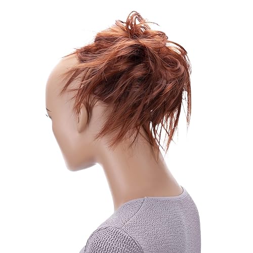 Miniatura 8 de CAISHA Prettyshop - Banda elástica XXL tipo postizo de cabello voluminoso ondulado, ideal para peinados recogidos de novias o rodetes desaliñados,