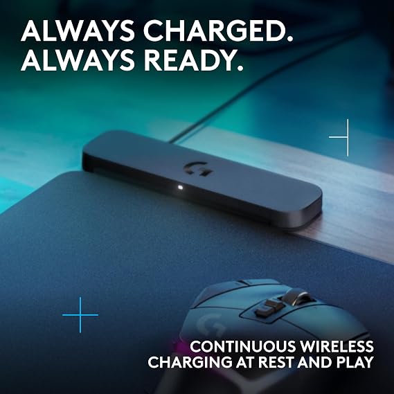 Logitech G502 X Lightspeed Wireless Gaming Mouse + Powerplay 2 Wireless Charging Mouse Pad Bundle - Black