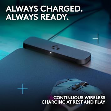 Logitech G502 X Lightspeed Wireless Gaming Mouse + Powerplay 2 Wireless Charging Mouse Pad Bundle - Black