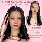 Automatic Hair Curler, 1 inch Automatic Curling Iron Rotating, Beach Wave Curler w/ 3 Temp, 2 Way Rotating, Auto Off, Auto Curler Iron for Girls Woment Short/Medium/ Long Hair Home Salon, Dual Voltage Auto Curling Iron for Travel w/ EU UK Plug & Stor