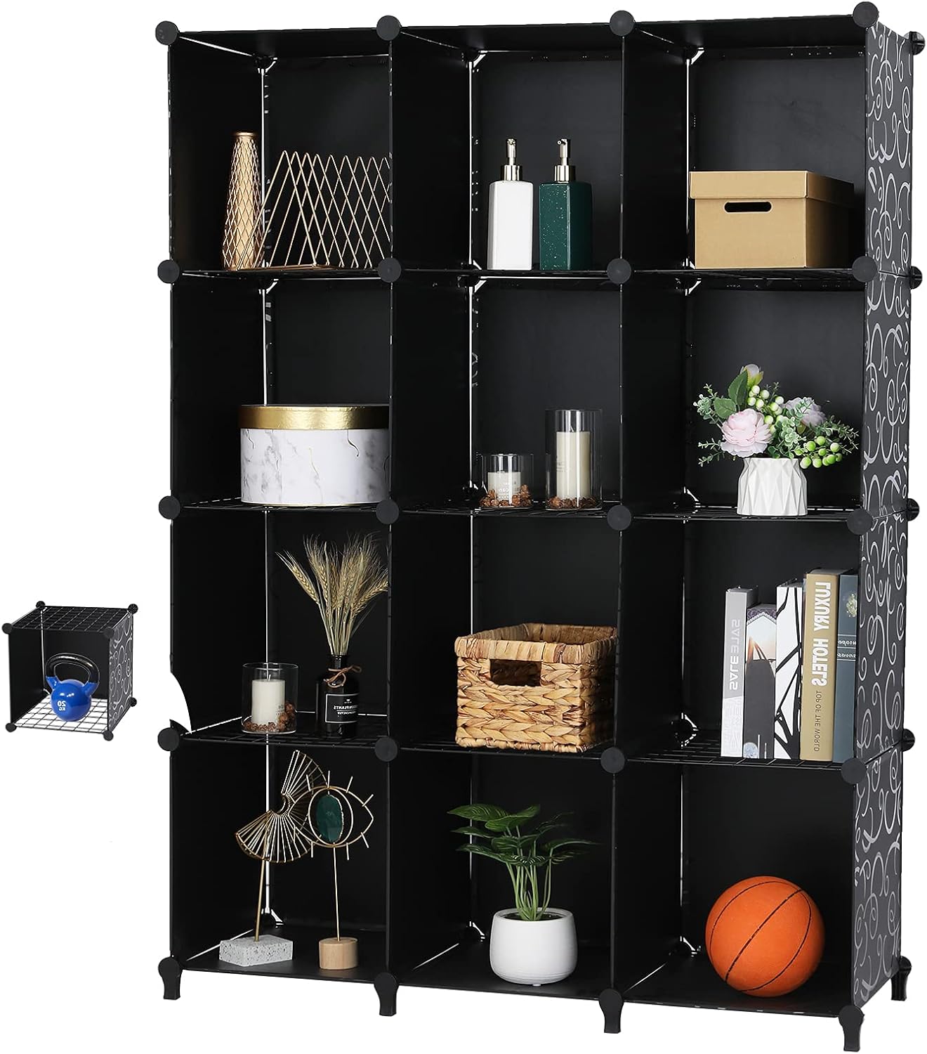Frее Shірріng 🛒 VINGLI DIY Wire Cube Storage, 12-Cube Metal Grids Bookshelf, Modular Shelving Units, Stackable Storage Bins Ideal for Living Room Bedroom, Home, Office