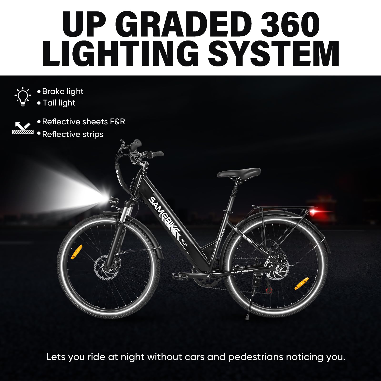 SAMEBIKE Bici Elettrica RS-A01 Pro 26 Pollici | Motore 250W Batteria 36V 15Ah | Autonomia 55-110 km | Cambio 7 Velocità Sospensione Doppia | Bici Urbana da Pendolare per Città