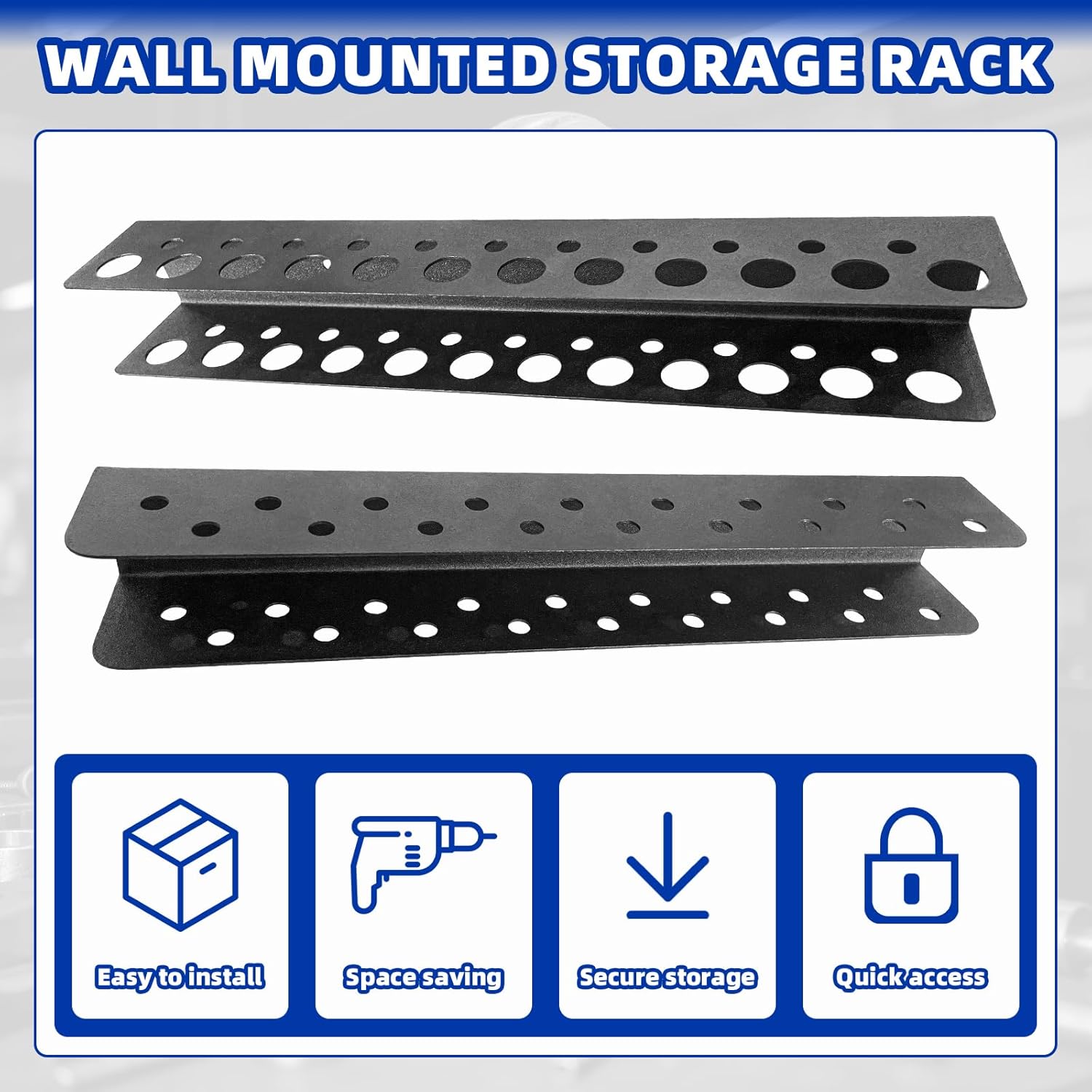 2 Pack Screwdriver Organizer Wall Mounted – Heavy Duty Rustproof Tool Organizer with Durable Design, Space-Saving Storage for Garage, Workshop, Home Workbench