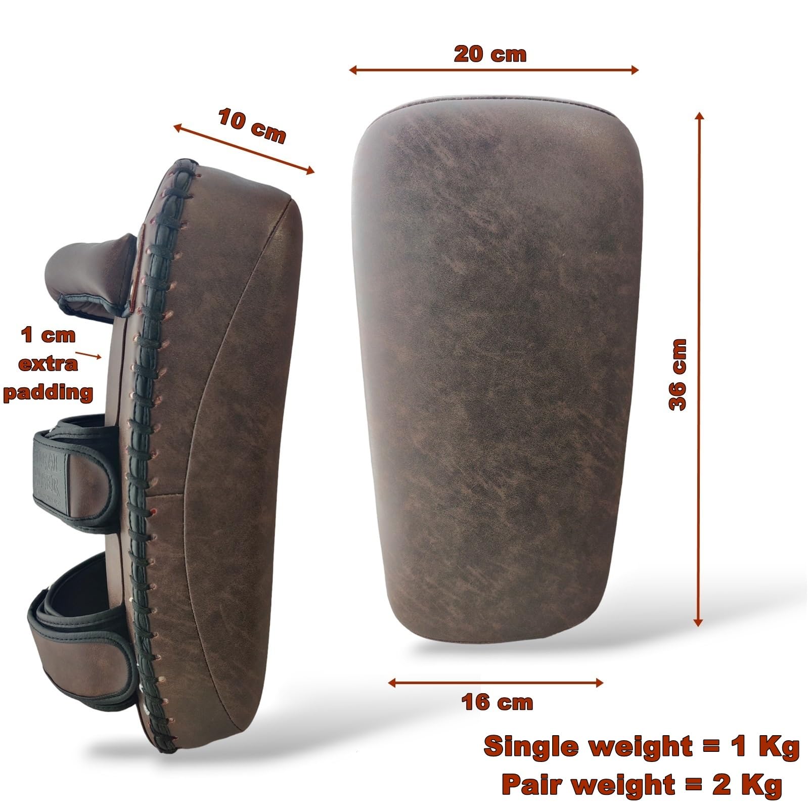 colpitore pao Scudo Thai Pad Curvo Pesante in Pelle Vintage Retro Style di Microfibra con Imbottitura in Gel per Allenamento MMA Muay Thai Kick Boxe Arti Marziali