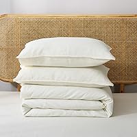 Vista 1 de S VICTORY SYMBOL - Juego de funda de edredón de lino 100% orgánico, juego de ropa de cama de lino francés lavado a piedra, funda de edredón